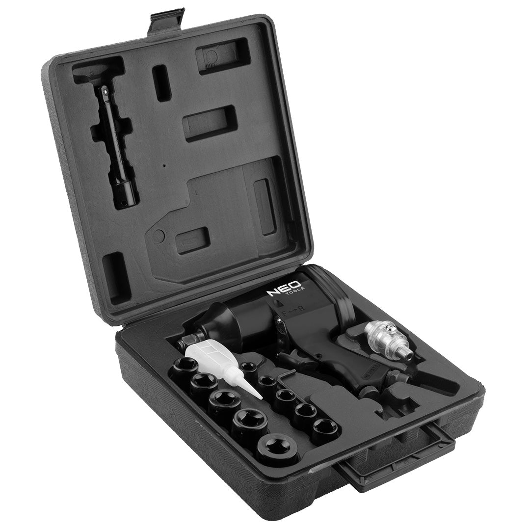 Pneumatický rázový uťahovák, 1 / 2 ", 314 Nm sada od NEO TOOLS nájdeš na naravis.sk