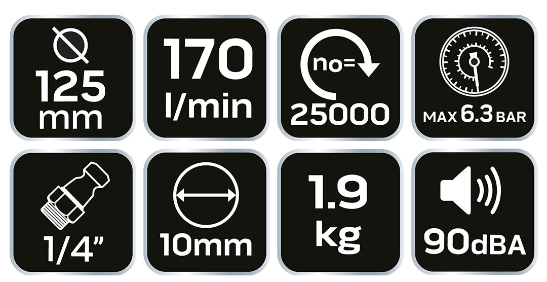 Pneumatická uhlová brúska 125 mm , 11 000 ot - 1 od NEO TOOLS nájdeš na naravis.sk