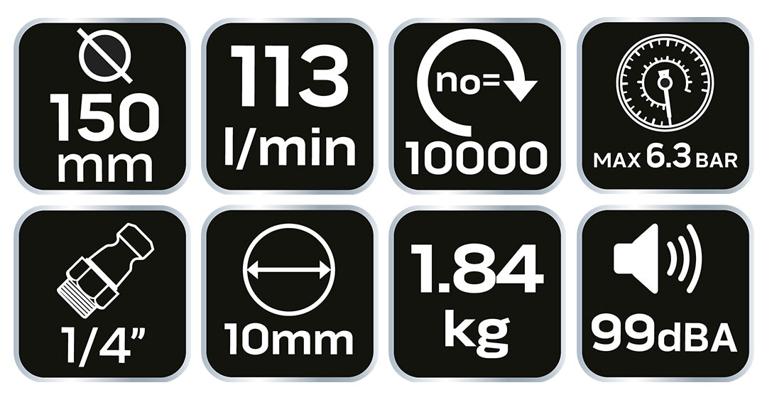 Pneumatická vibračná brúska, 150 mm, 9 000 otáčok za minútu od NEO TOOLS nájdeš na naravis.sk