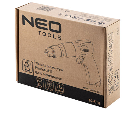 Pneumatická vŕtačka, 10 mm, 1800 otáčok za minútu od NEO TOOLS nájdeš na naravis.sk