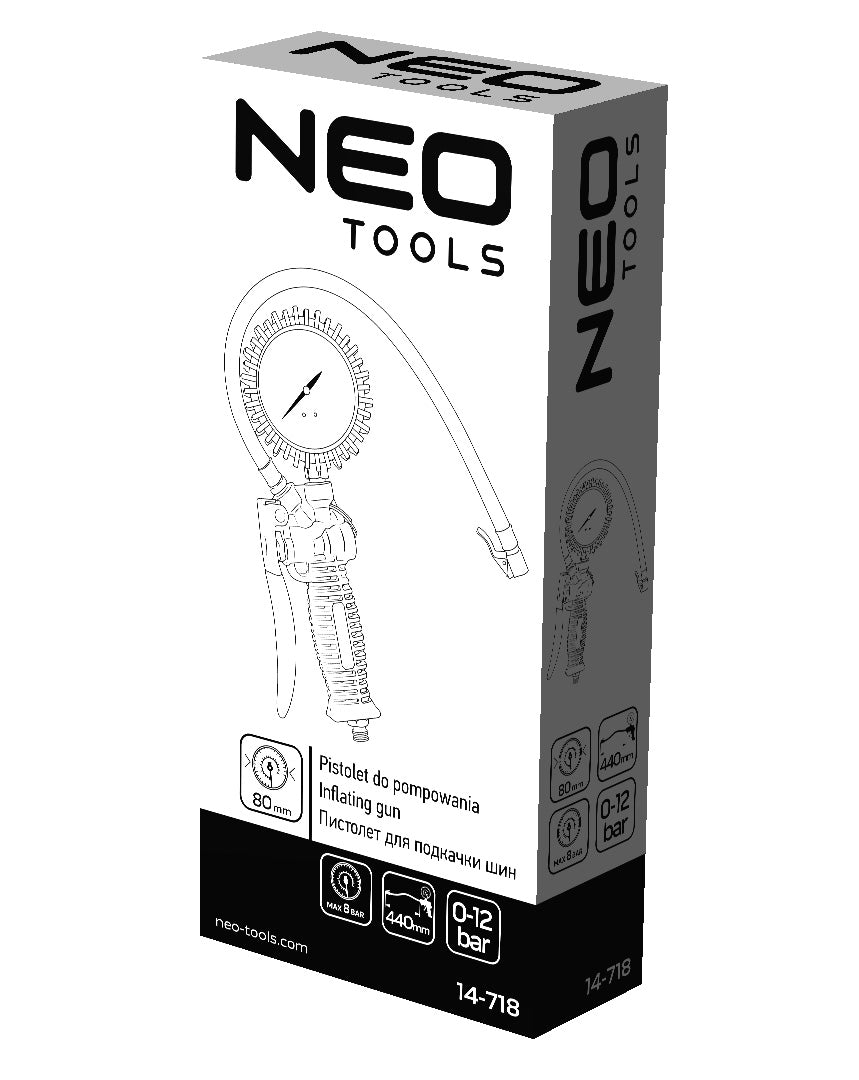 Nafukovacia pištoľ s manometrom 80 mm od NEO TOOLS nájdeš na naravis.sk