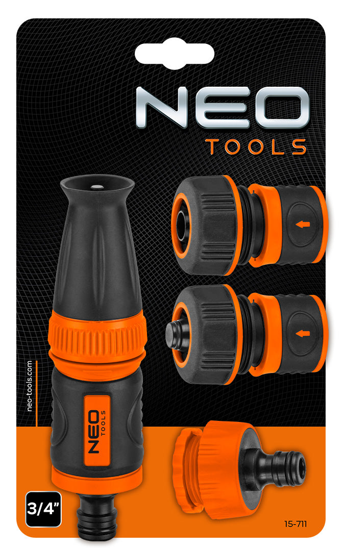 Súprava 3/4" s priamym postrekovačom, viazacími tyčami a pripojením k vodovodnej batérii od NEO TOOLS nájdeš na naravis.sk