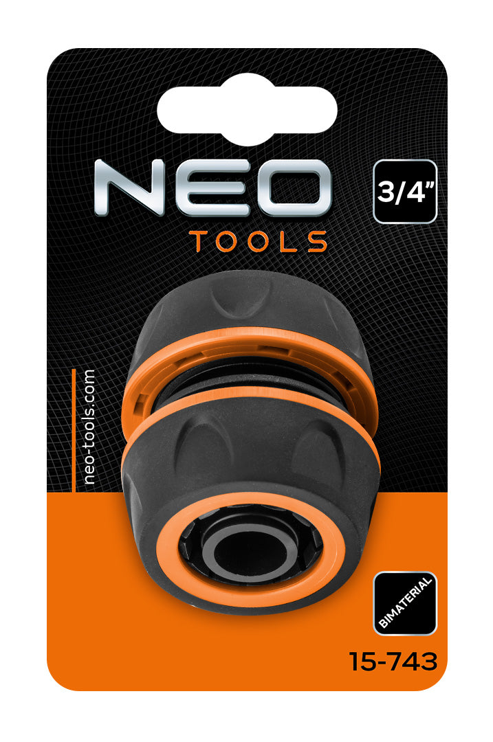 Rozširovač hadice 3/4", dva materiály od NEO TOOLS nájdeš na naravis.sk