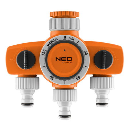 Trojventilový rozdeľovač, 2 výstupy s vypínaním, jeden s časovačom od NEO TOOLS nájdeš na naravis.sk