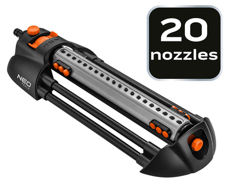Oscilačný zavlažovač, funkcia vypínania trysiek, 20 trysiek, nastaviteľný rozptyl od NEO TOOLS nájdeš na naravis.sk