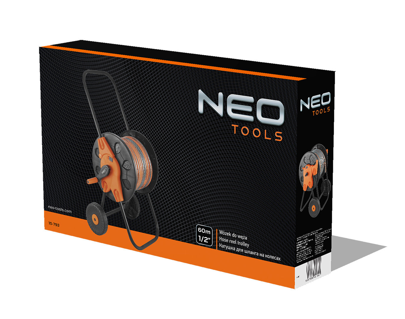 Vozík na záhradnú hadicu, plastový, na 60 m hadice 1/2" od NEO TOOLS nájdeš na naravis.sk