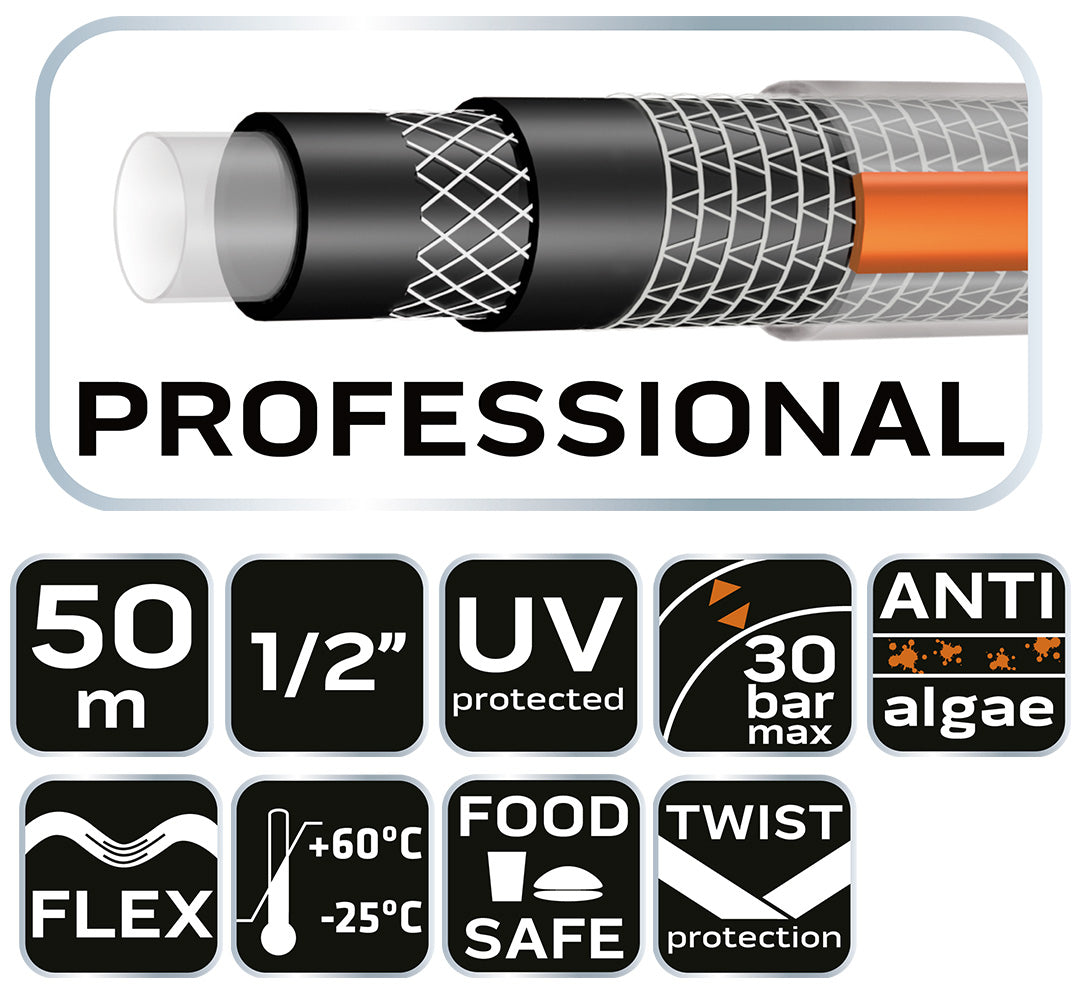 Záhradná hadica 1/2" x 50 m, 6-vrstvová NEO PROFESSIONAL od NEO TOOLS nájdeš na naravis.sk