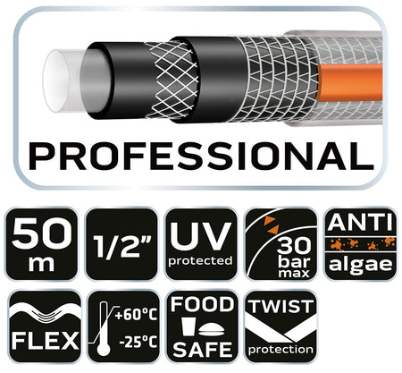 Záhradná hadica 1/2" x 50 m, 6-vrstvová NEO PROFESSIONAL od NEO TOOLS nájdeš na naravis.sk