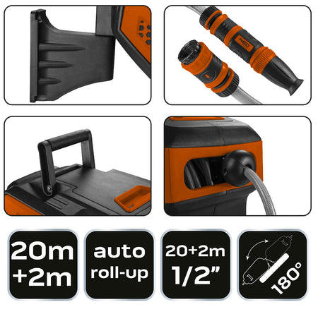 Záhradná hadica s automatickým navíjaním 1/2", 20m +2m od NEO TOOLS nájdeš na naravis.sk