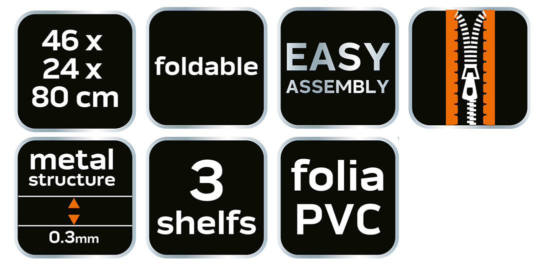 Skleník 46 x 24 x 80 cm, PVC fólia, kovová konštrukcia od NEO TOOLS nájdeš na naravis.sk