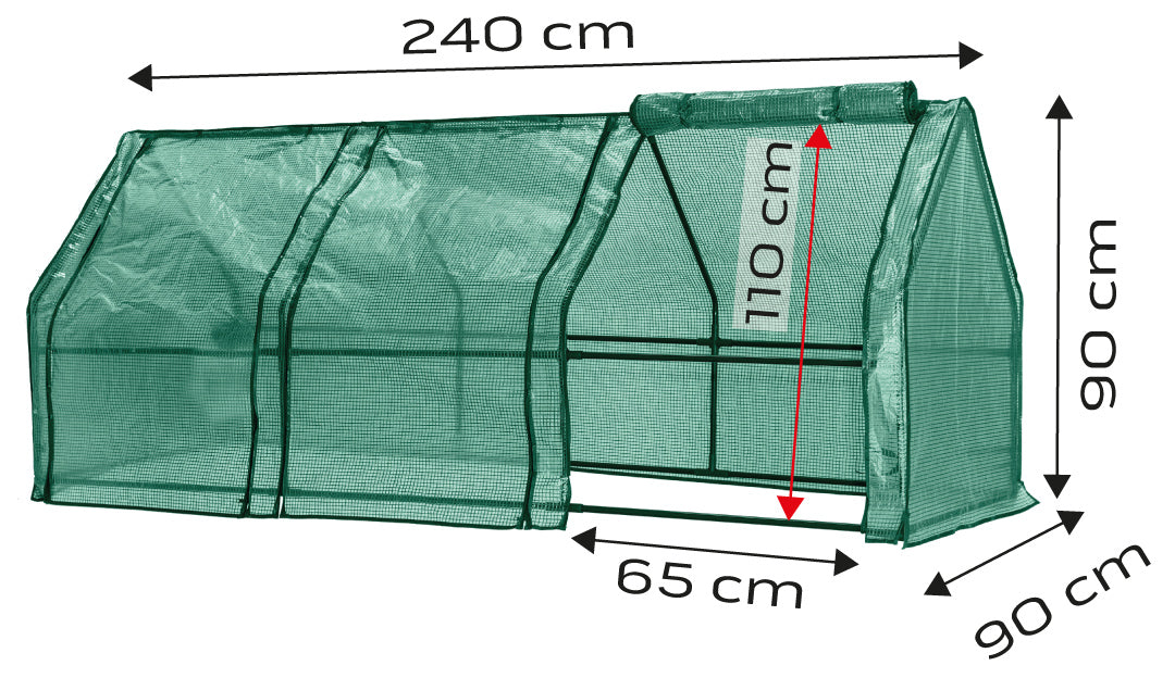 Skleník 240 × 90 × 90 cm, PE fólia, kovová konštrukcia od NEO TOOLS nájdeš na naravis.sk
