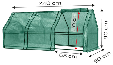 Skleník 240 × 90 × 90 cm, PE fólia, kovová konštrukcia od NEO TOOLS nájdeš na naravis.sk