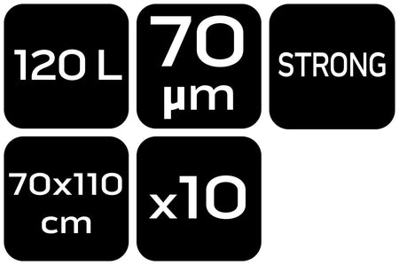 Stavebné vrecia 120 l, čierne, 10 kusov, 70 mic od NEO TOOLS nájdeš na naravis.sk