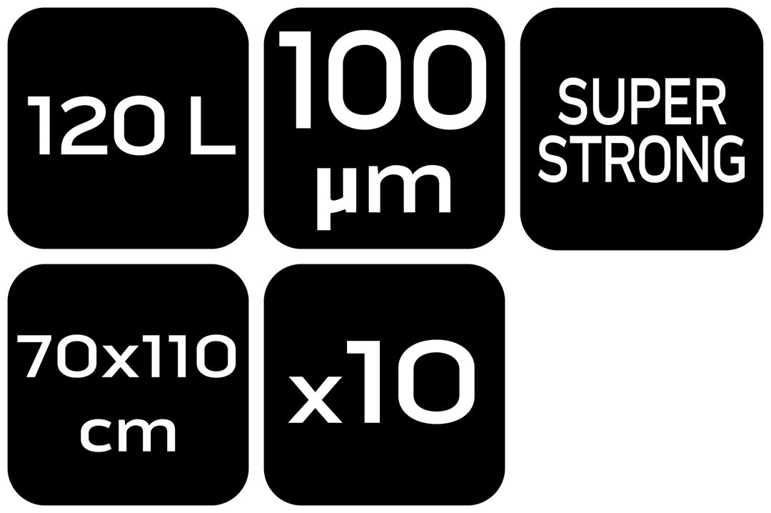 Stavebné vrecia 120 L, čierne, 10 kusov, 100 mic od NEO TOOLS nájdeš na naravis.sk