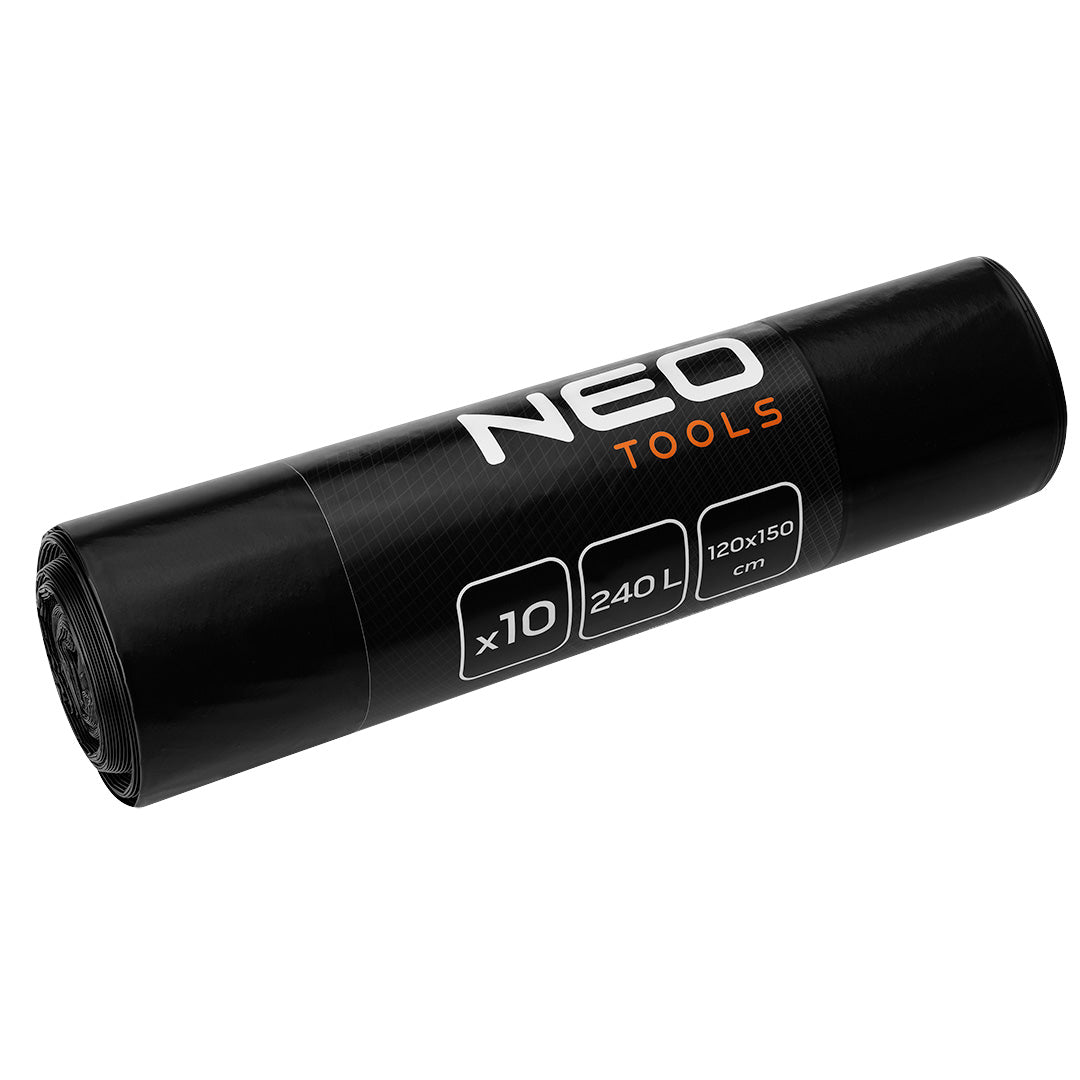 Stavebné vrecia 240 l, čierne, 10 kusov, 45 mic od NEO TOOLS nájdeš na naravis.sk