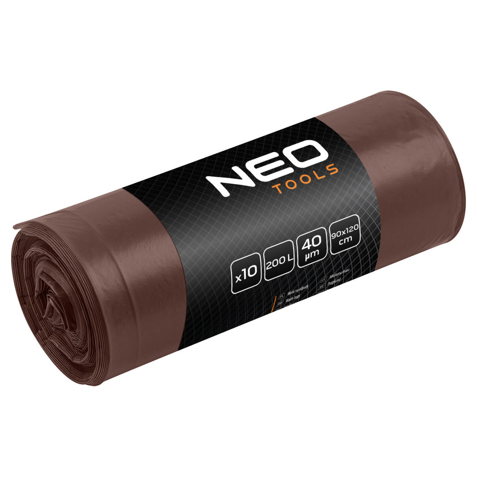 Vrecia na odpad 200 l, hnedé, 40 mic, 10 ks. od NEO TOOLS nájdeš na naravis.sk