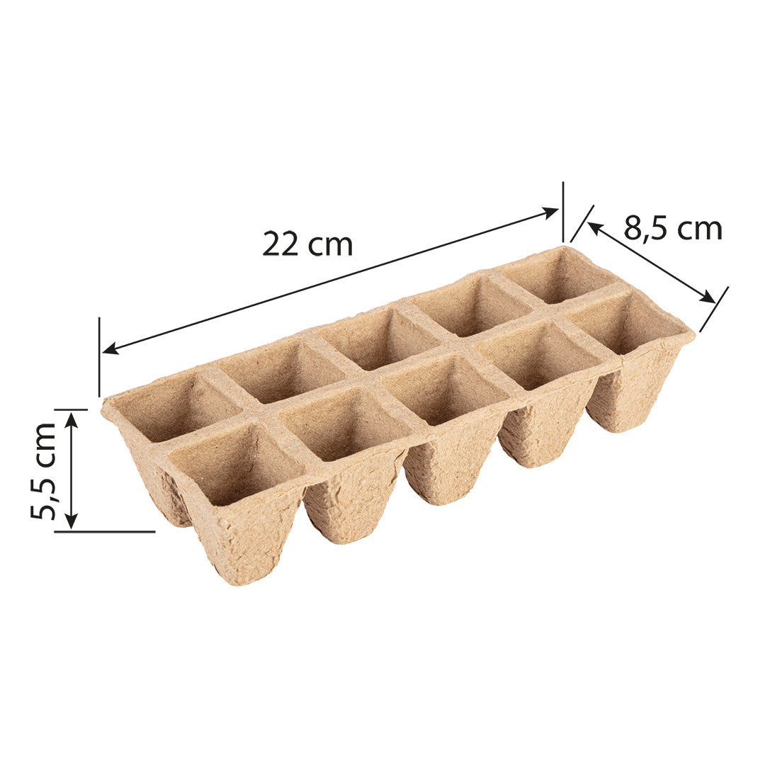 Malé rašelinové kvetináče (2x5 otvorov) 22 x 8,5 x 5,5 cm, 10 kusov od VERTO nájdeš na naravis.sk