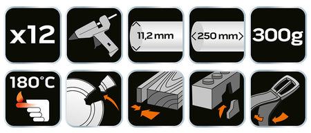 Tyčky lepiace 11 mm, 12 ks , čierne od NEO TOOLS nájdeš na naravis.sk