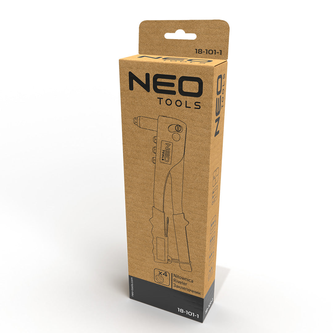 Nitovací stroj na oceľové a hliníkové nity 2,4/3,2/4,0/4,8 mm od NEO TOOLS nájdeš na naravis.sk