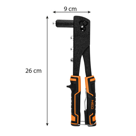 Nitovací stroj na oceľové a hliníkové nity 2,4/3,2/4,0/4,8 mm od NEO TOOLS nájdeš na naravis.sk