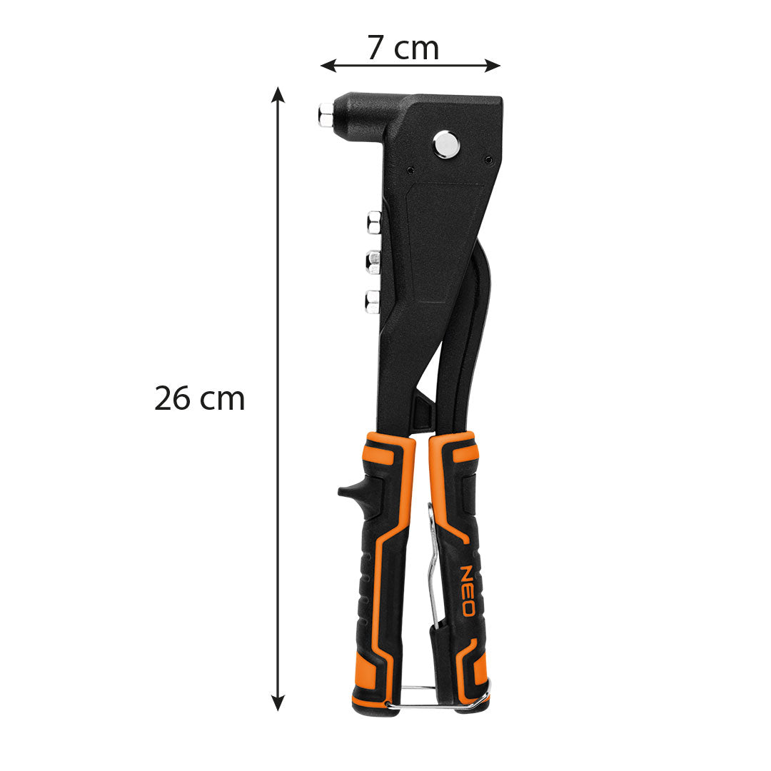 Nitovací stroj na oceľové a hliníkové nity 2,4/3,2/4,0/4,8 mm od NEO TOOLS nájdeš na naravis.sk