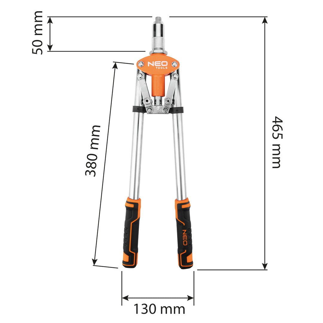 Pištoľ na zapustené nity pre oceľ a hliník 3,2/4,0/4,8/6,0/6,4 mm od NEO TOOLS nájdeš na naravis.sk