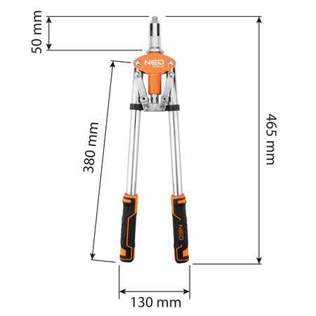 Pištoľ na zapustené nity pre oceľ a hliník 3,2/4,0/4,8/6,0/6,4 mm od NEO TOOLS nájdeš na naravis.sk