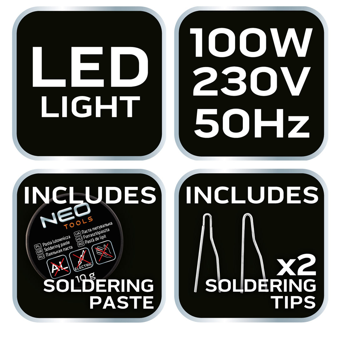 Elektrická pájka pištolová 100 W od NEO TOOLS nájdeš na naravis.sk