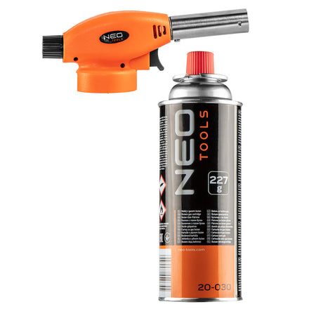 Skrutkovací plynový horák + plynová kartuša s butánom, 227 g od NEO TOOLS nájdeš na naravis.sk