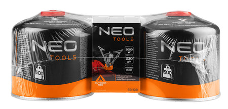 Turistický plynový horák + 2 plynové kartuše 20-036 od NEO TOOLS nájdeš na naravis.sk