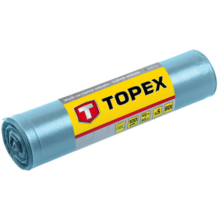 Ťažké vrecia na odpad 80 l, modré 5 ks., Super silné, 100 mic od TOPEX nájdeš na naravis.sk