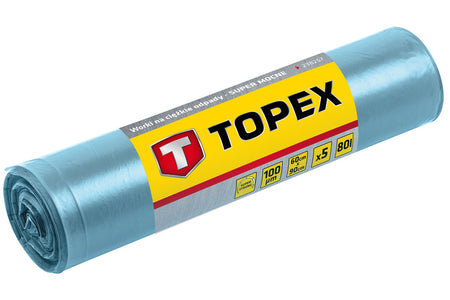 Ťažké vrecia na odpad 80 l, modré 5 ks., Super silné, 100 mic od TOPEX nájdeš na naravis.sk