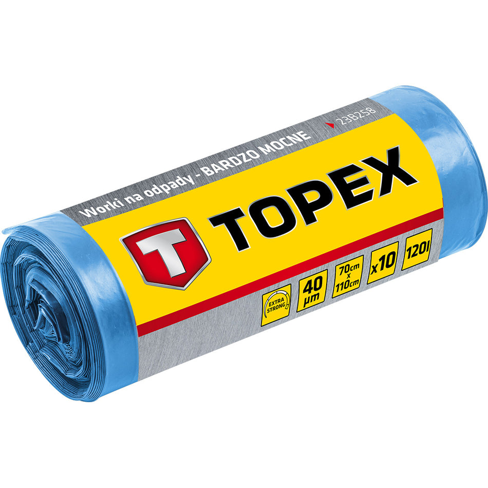 Vrecia na odpad 120 l, modré 10 ks. Extrémne silné, 40 mic od TOPEX nájdeš na naravis.sk