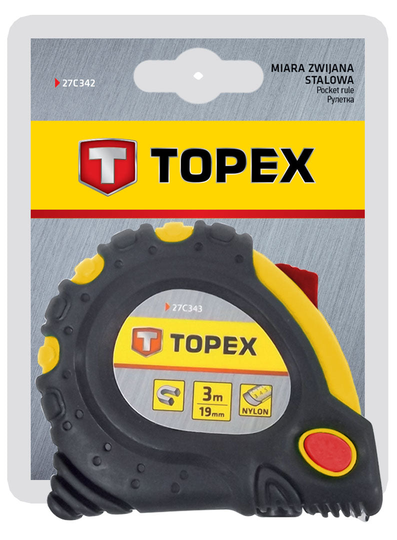 Meter rolovací, 10 m x 32 mm, s magnetom od TOPEX nájdeš na naravis.sk