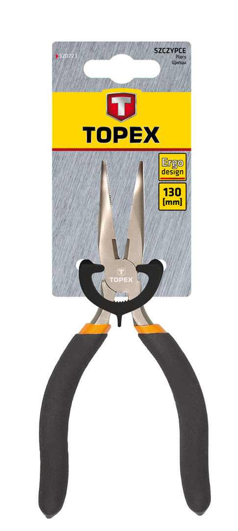 Kliešte jemné dlhý nos, ohnuté 130 mm od TOPEX nájdeš na naravis.sk