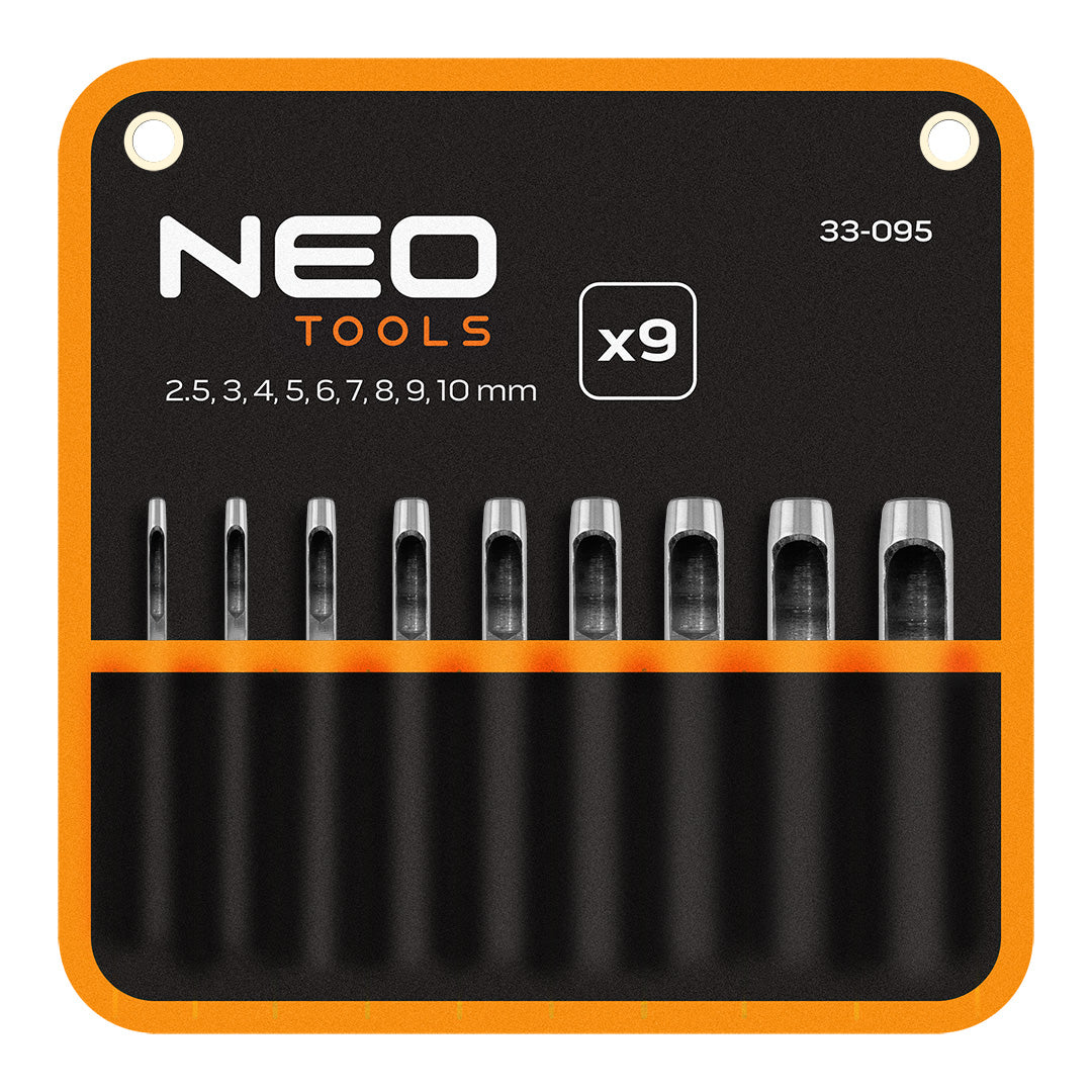 Sada 9 dierovačov, priemer 2,5-10 mm, oxfordské vrecko od NEO TOOLS nájdeš na naravis.sk