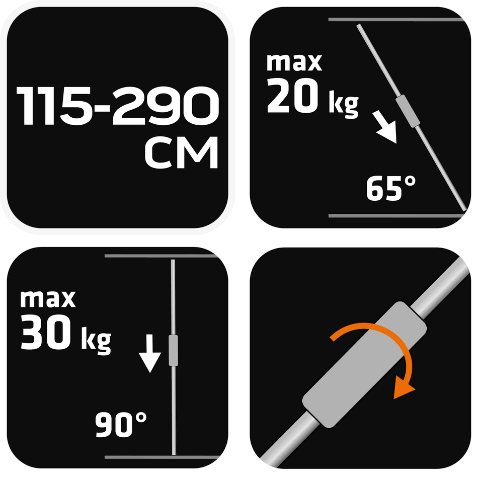 Teleskopová podpora 115-290 cm od NEO TOOLS nájdeš na naravis.sk