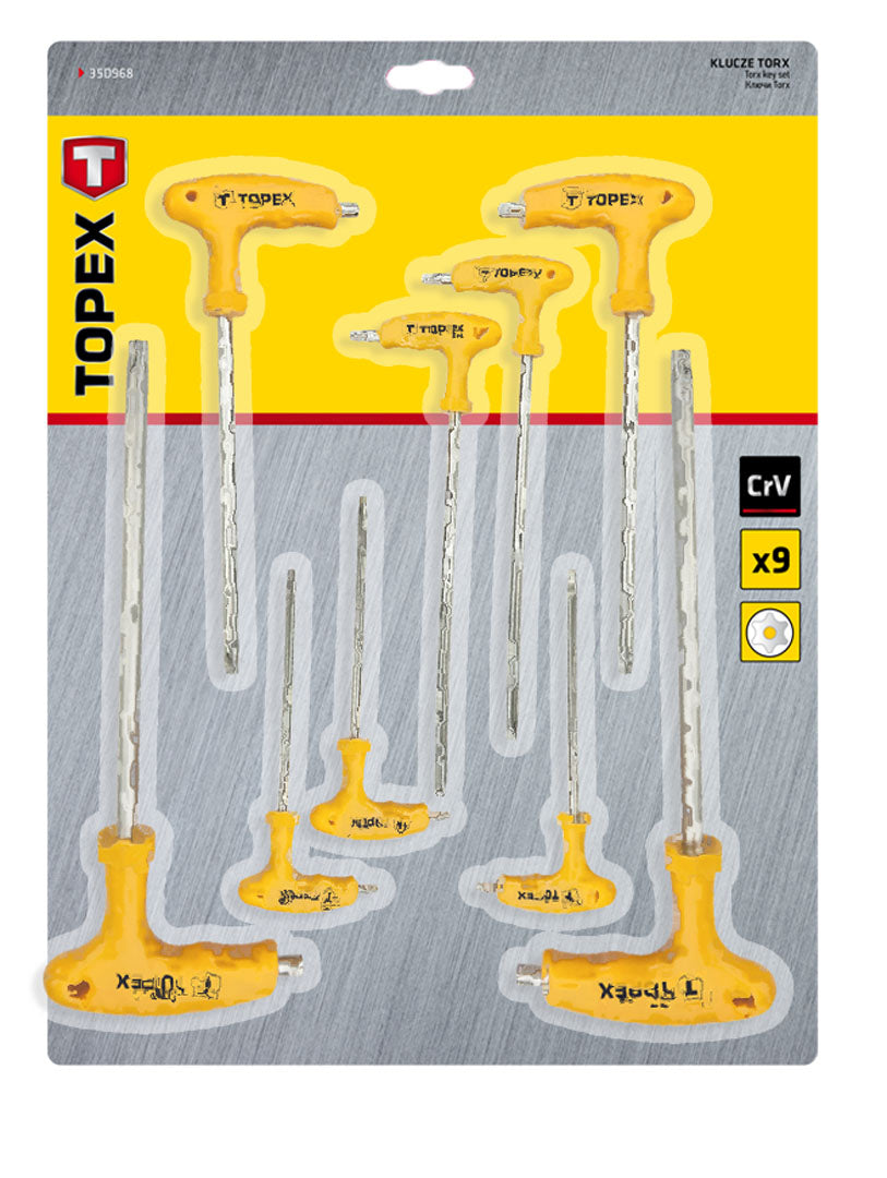 Kľúče Torx typu „T“, 9 ks od TOPEX nájdeš na naravis.sk