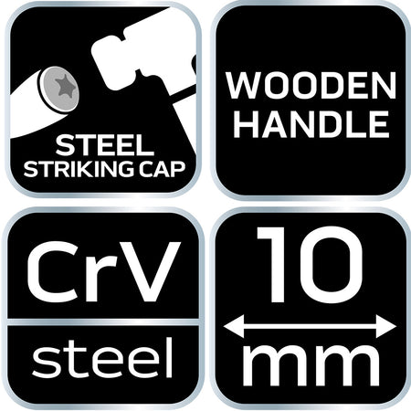 Sekáč 10 mm, CRV, drevená rukoväť od NEO TOOLS nájdeš na naravis.sk