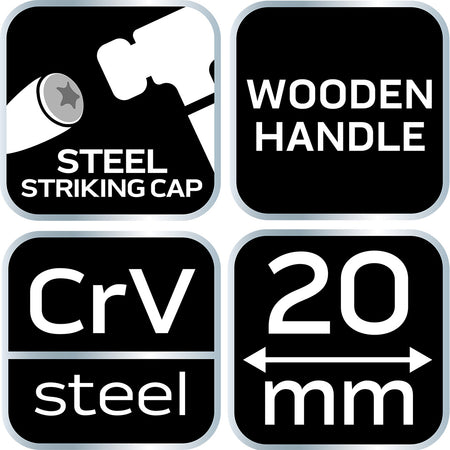Sekáč 20 mm, CRV, drevená rukoväť od NEO TOOLS nájdeš na naravis.sk
