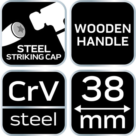 Sekáč 38 mm, CRV, drevená rukoväť od NEO TOOLS nájdeš na naravis.sk