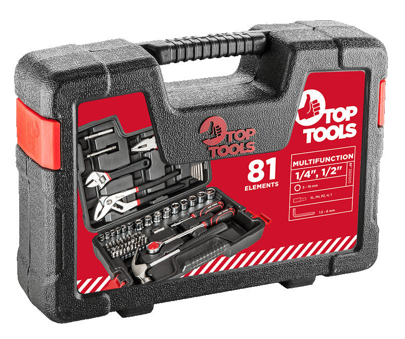Súprava náradia ¼”, ½”, 81 ks od Top Tools nájdeš na naravis.sk