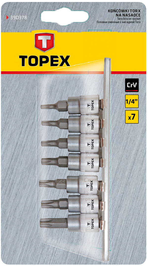 Koncovky Torx na nástavce sada, 7 ks od TOPEX nájdeš na naravis.sk