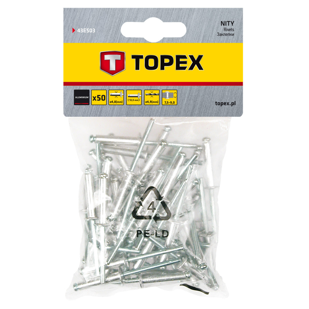 Nit hliníkový trhací 4,8 mm x 12,5 mm, 50ks od TOPEX nájdeš na naravis.sk