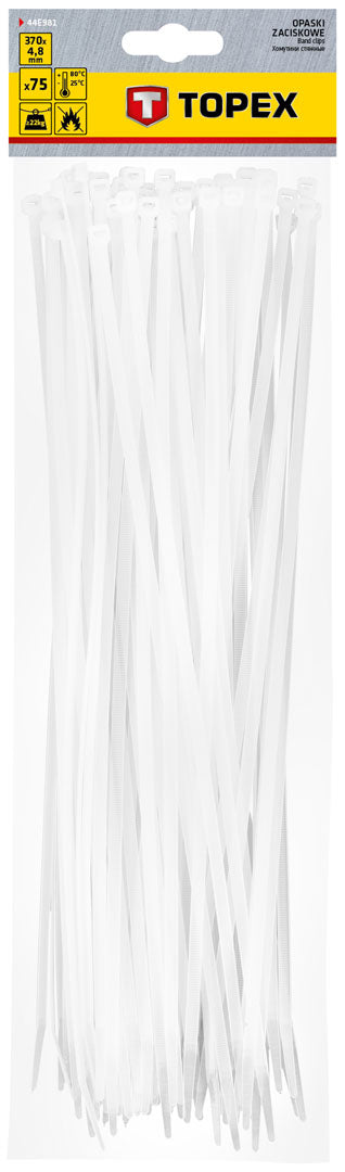 Sťahovacie pásky 4,8 x 370 mm, 75 ks od TOPEX nájdeš na naravis.sk