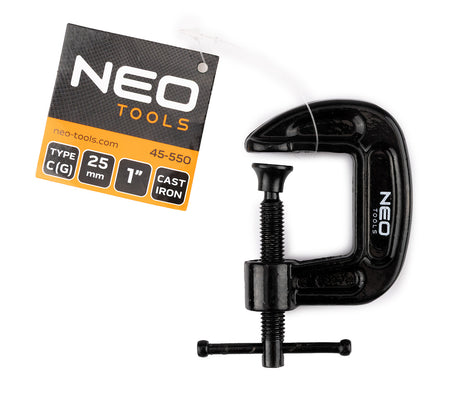 Tesárska svorka (skrutka), typ C (G), 25 mm (1"), liatina, hmotnosť 115 g od NEO TOOLS nájdeš na naravis.sk