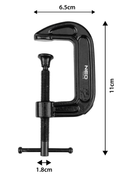 Tesárska svorka (skrutka), typ C (G), 50 mm (2"), liatina, hmotnosť 208 g. od NEO TOOLS nájdeš na naravis.sk