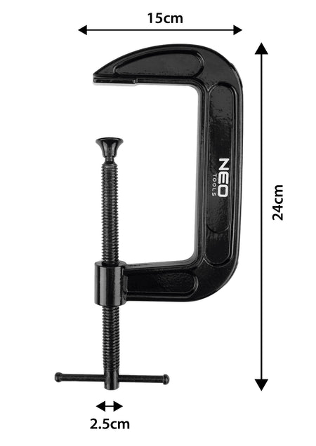 Stolárska svorka (skrutka), typ C (G), 125 mm (5"), liatina, hmotnosť 815 g od NEO TOOLS nájdeš na naravis.sk
