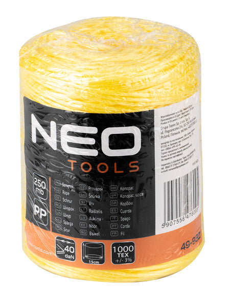 Polypropylénová šnúra 250 m od NEO TOOLS nájdeš na naravis.sk
