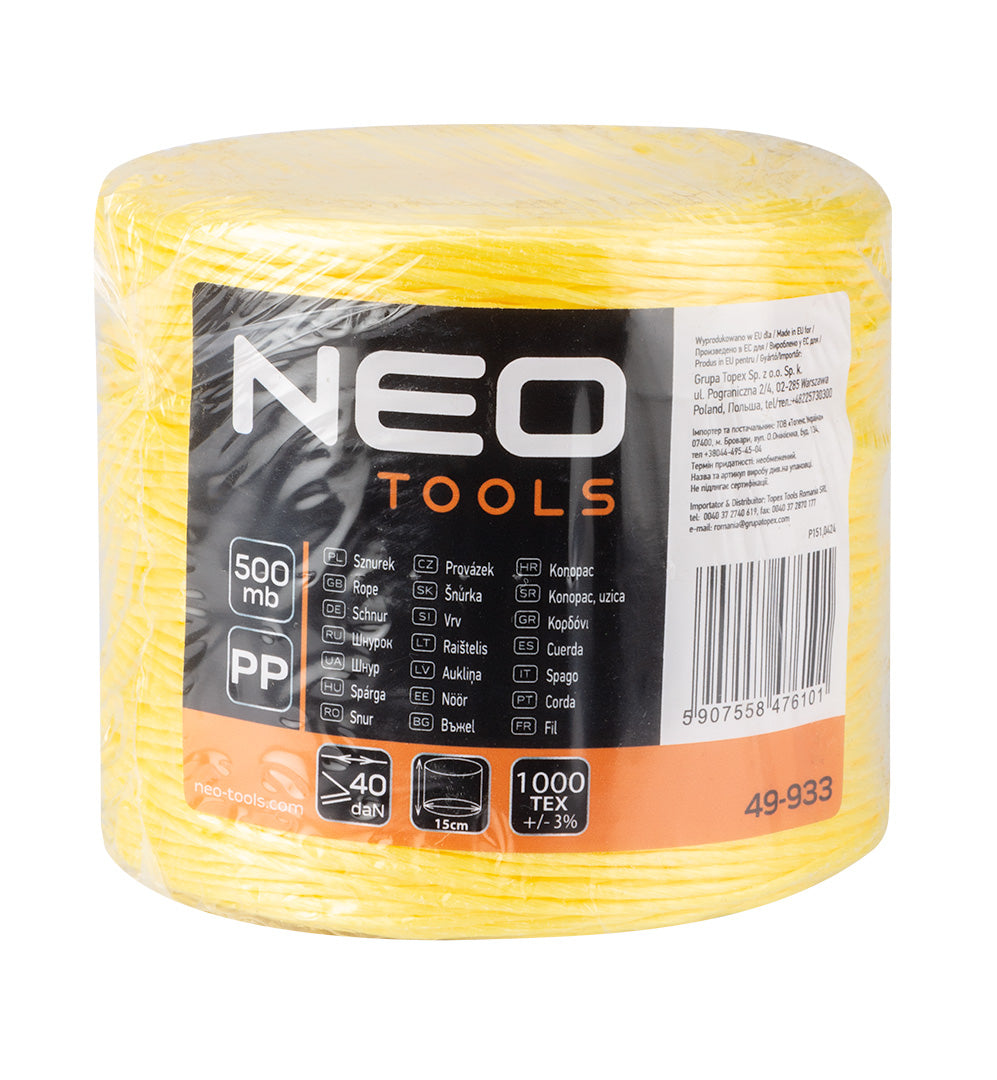 Polypropylénová šnúra 500 m od NEO TOOLS nájdeš na naravis.sk
